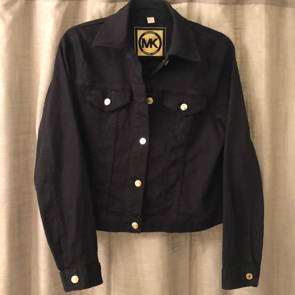 Michael Kors Black Jean Jacket: Size Large